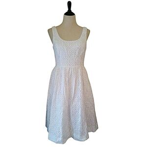 Donna Morgan White Embroidered Romantic Sleeveless Midi Dress from ModCloth